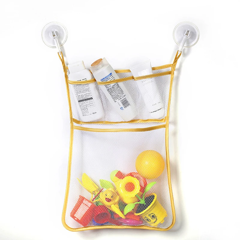 Kids Storage Toys - シャワーお風呂用おもちゃホワイトピンクベビーキッズおもちゃ収納メッシュ強力吸盤付きおもちゃバッグネットバスルームオーガナイザー子供幼児用