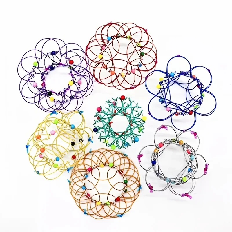 Kids Toys Basket - 子供と大人のための教育用フィジェットおもちゃ - マンダラ減圧フラワーバスケット＆スチールリング感覚玩具 ハロウィン クリスマスギフト