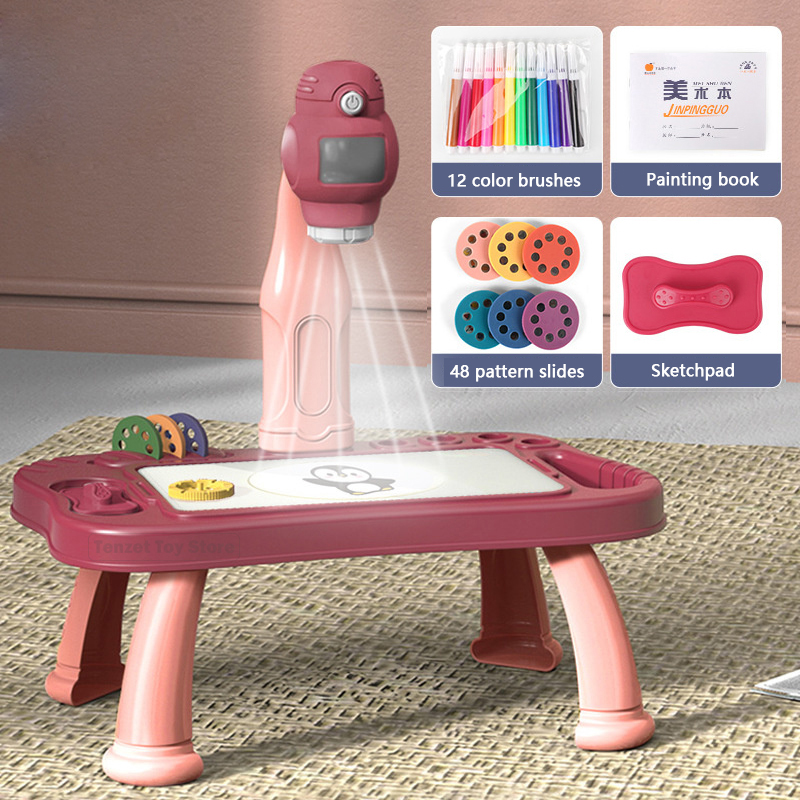 Kids Toys Learning - 子供のためのインテリジェントなプロジェクターセット,教育玩具,手工芸品の描画,絵画ツール