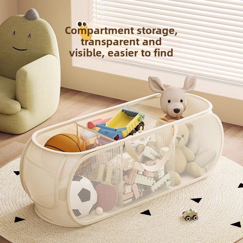 Kids Toys Basket - 1/2 個家庭用収納汚れた服ベビー/子供のおもちゃ整理バスケット多用途メッシュ収納袋