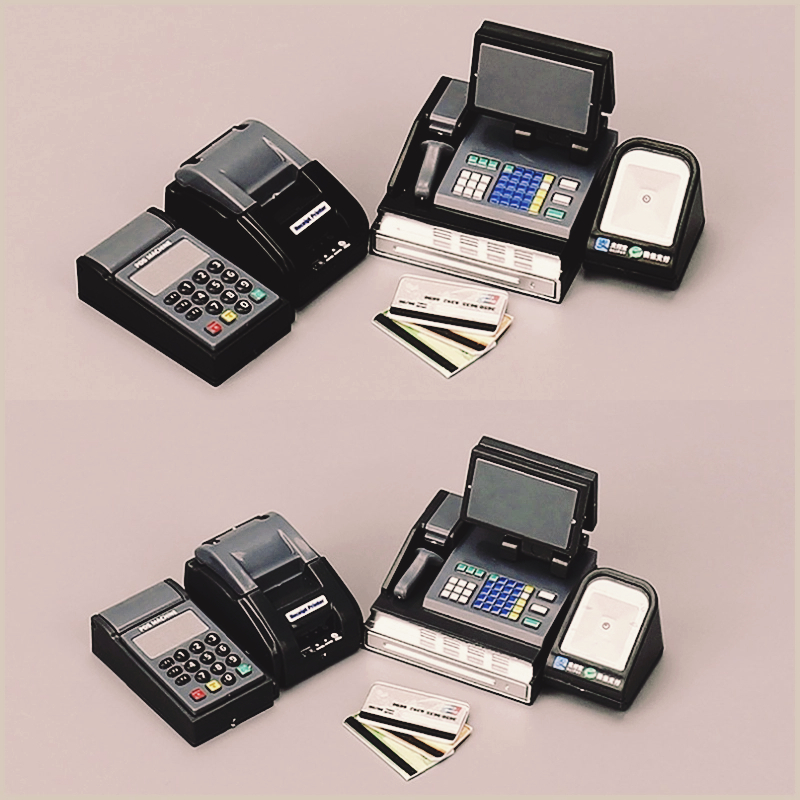 Toy Cash Register - 1 セットミニレジカードマシン POS マシンドールハウススーパーマーケットシーン小道具