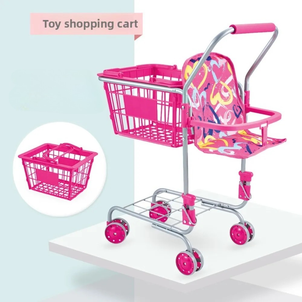 Kids Toys Basket - ベビードールショッピングカート 女の子 子供 幼児 ごっこ遊び ショッピングおもちゃ