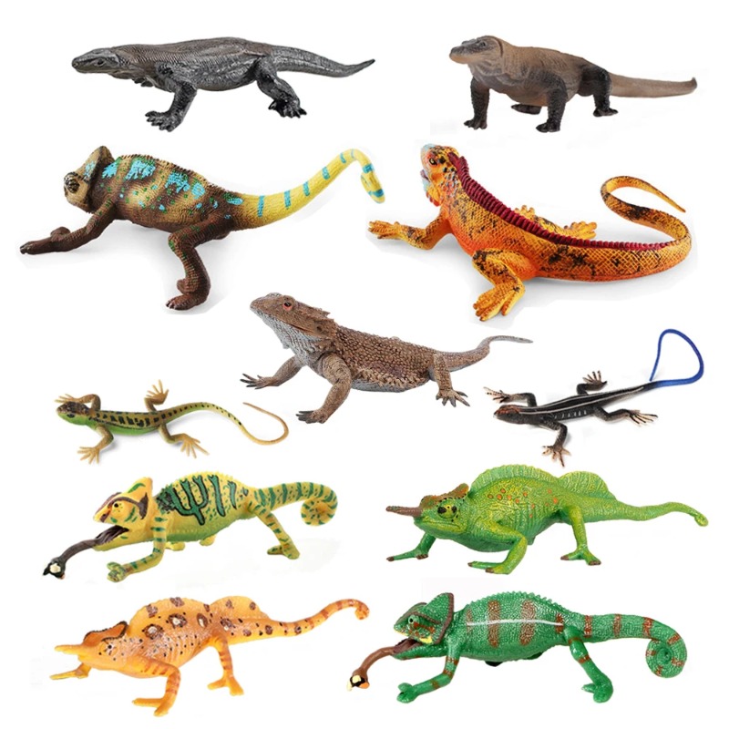 Kids Toys Reviews - イグアナトカゲフィギュアカメレオンおもちゃ爬虫類動物フィギュアアニメアクションフィギュアプラスチック動物子供のためのおもちゃゲーム
