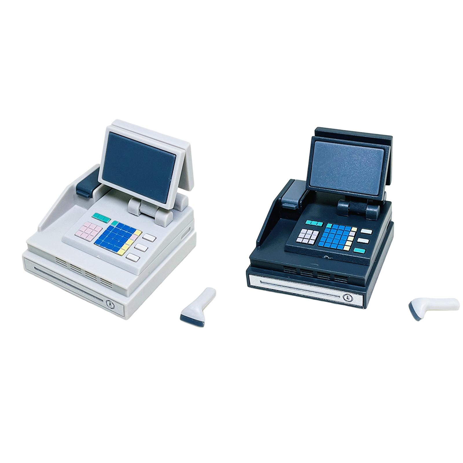 Toy Cash Register - 1/6 スケールドールハウスレジショップアクセサリー男の子女の子子供用