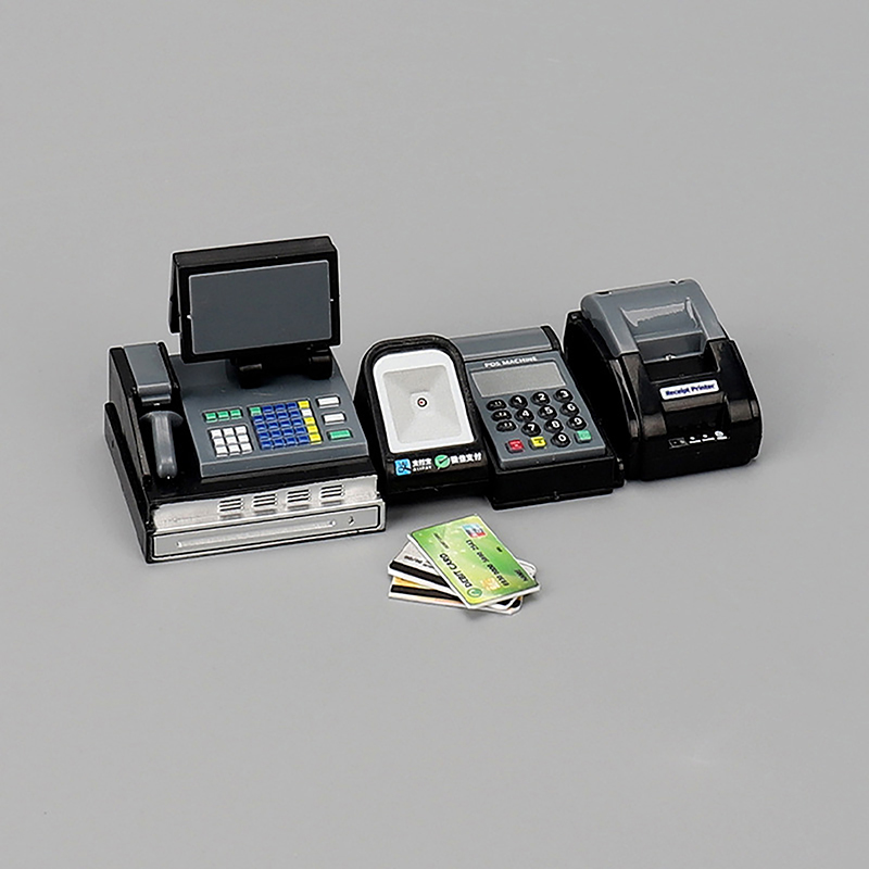 Toy Cash Register - ミニスーパースーパーレジ,カード機,POS機,ドールハウス用品