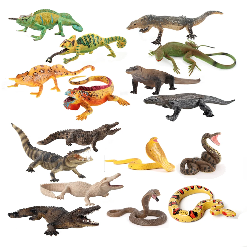 Kids Toys Reviews - プラスチックカメレオンモデルおもちゃイグアナワニ置物トカゲモロク爬虫類動物アクションフィギュア子供のおもちゃゲームキッズギフト