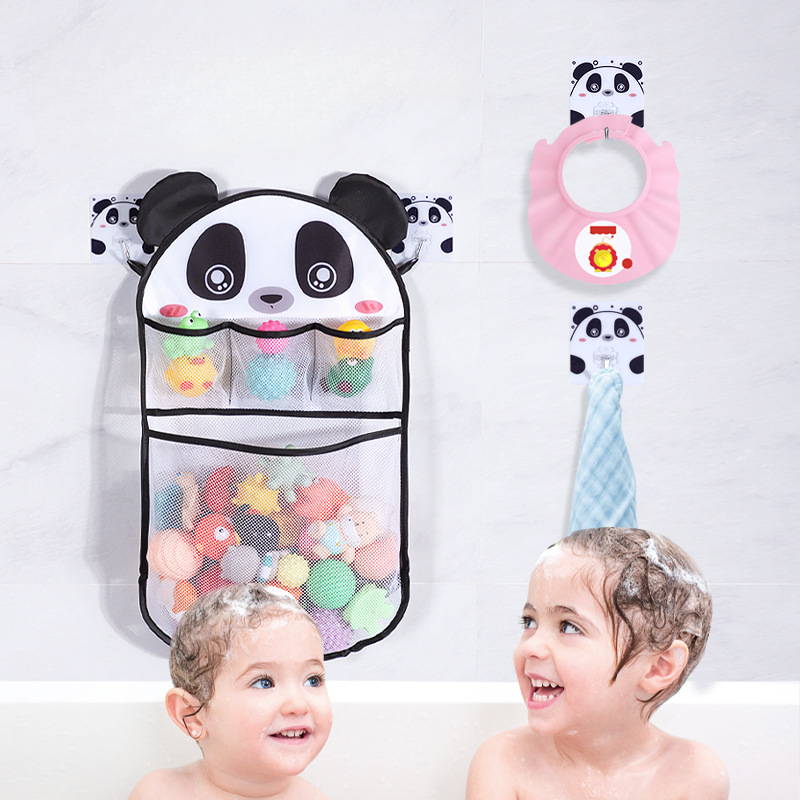 Kids Toys Basket - 漫画シャワーハンギングバスケットメッシュバッグ浴室収納ポーチオーガナイザーホルダー子供のためのベビーバス水おもちゃネットポーチバッグ