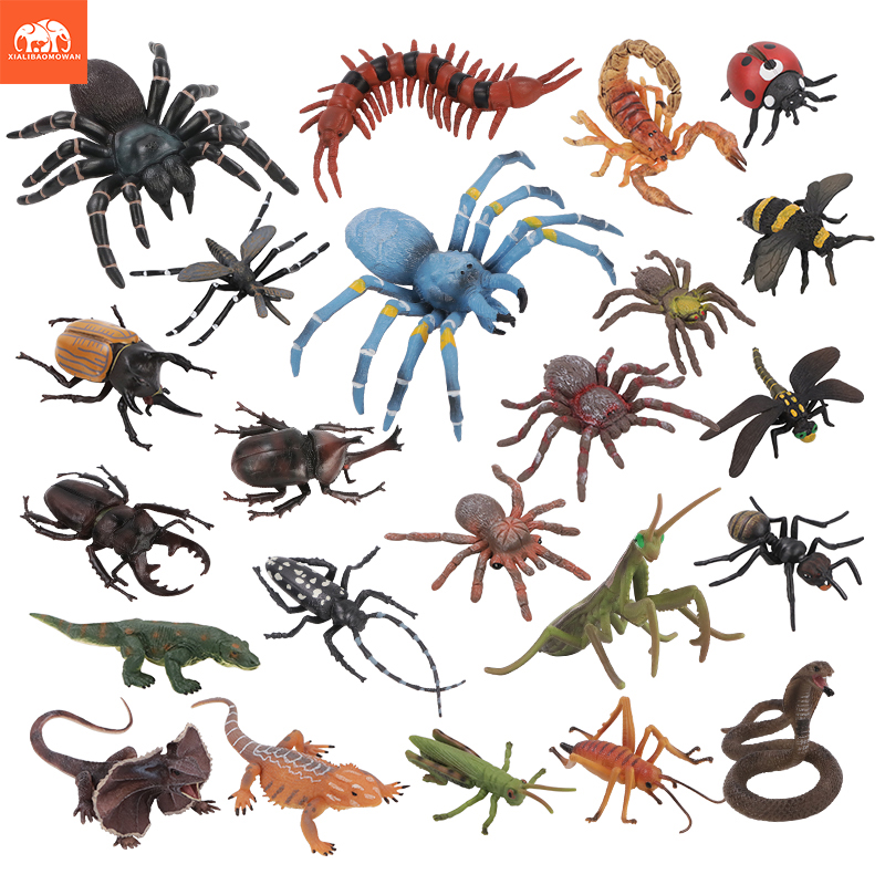 Kids Toys Learning - 教育用シミュレーション昆虫＆野生動物アクションフィギュアセット - クモ、蝶、カタツムリ - 子供向け認知学習玩具ギフト