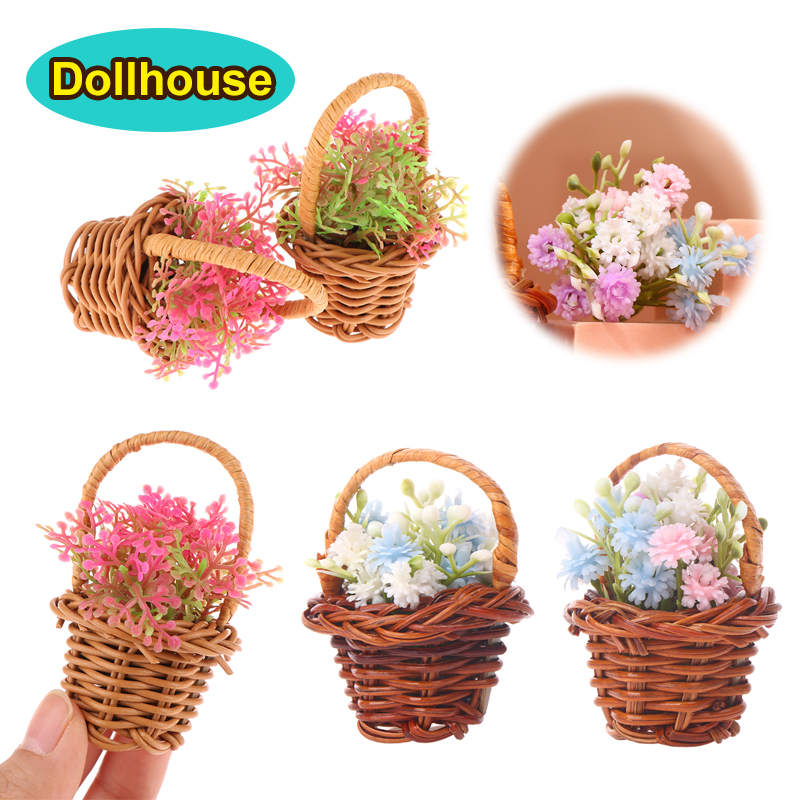 1 セット 1:12 ドールハウスミニチュア織物フラワーバス - Kids Toys Basket のレビューと価格