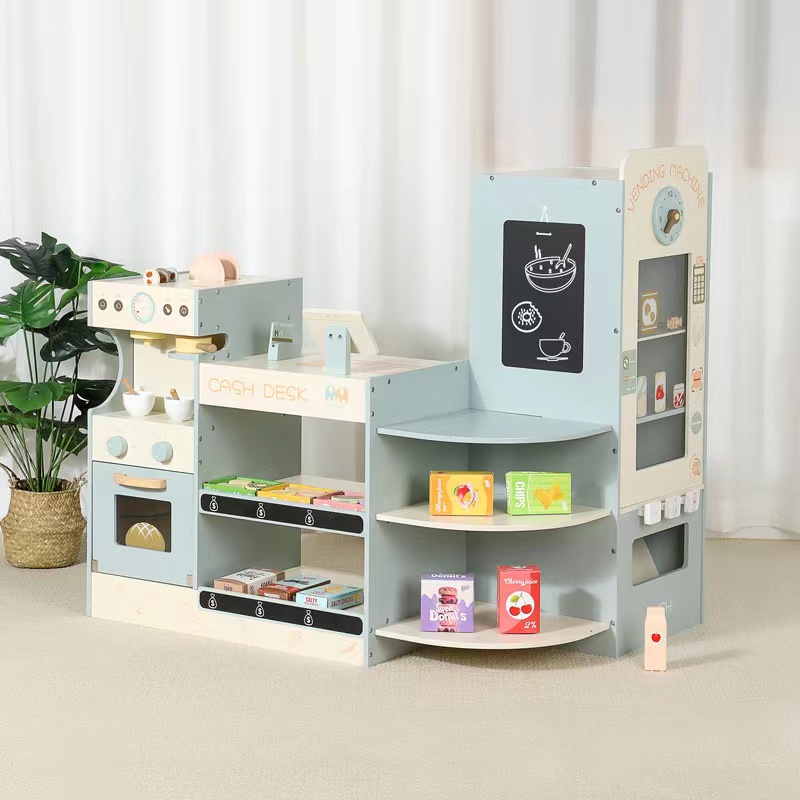 子供用木製食料品店プレイセット、子供用プレイストア木製スーパ - Toy Cash Register のレビューと価格
