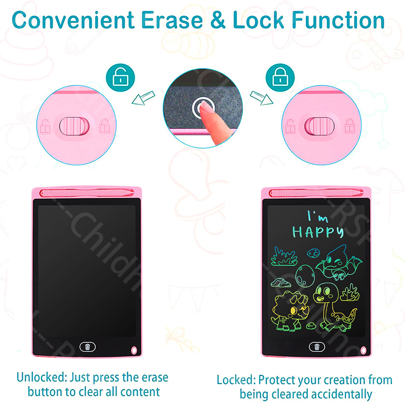 子供用LCDライティングタブレット、8.5インチカラフルお絵 - Kids Toys Learning のレビューと価格