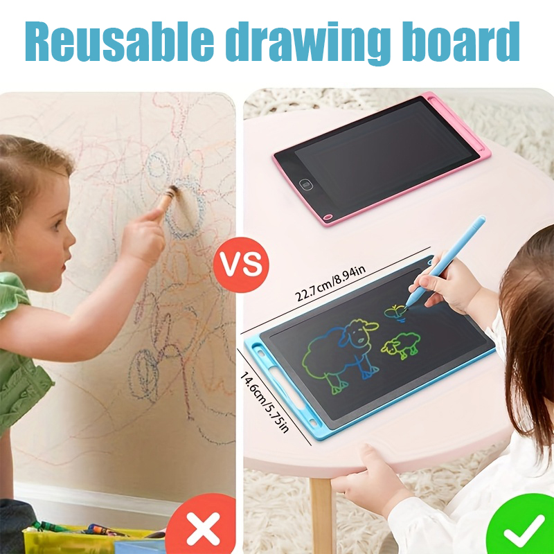 子供用LCDライティングタブレット、8.5インチカラフルお絵 - Kids Toys Learning のレビューと価格