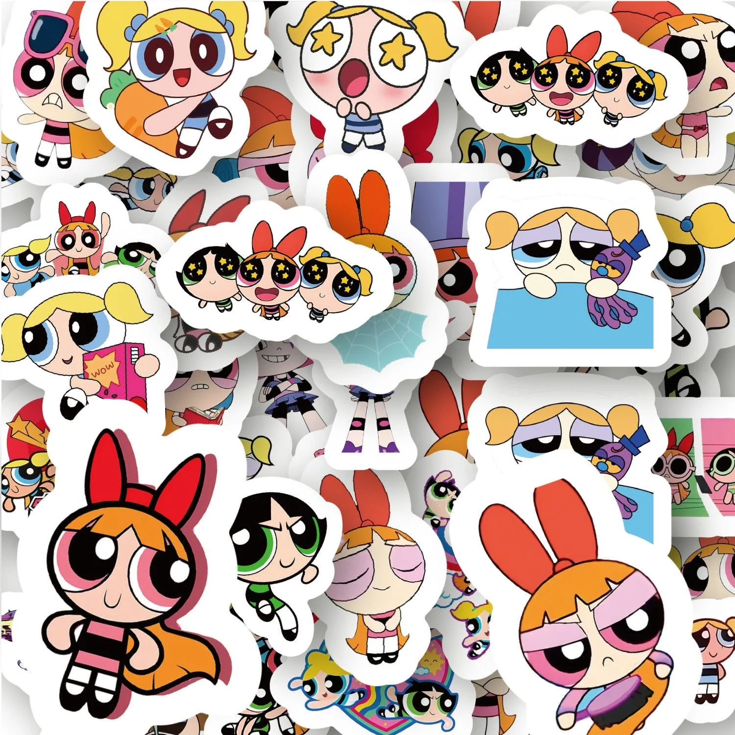 100 個パワーパフガールズステッカー漫画ビニール防水デカー - Kids Toys Bag のレビューと価格
