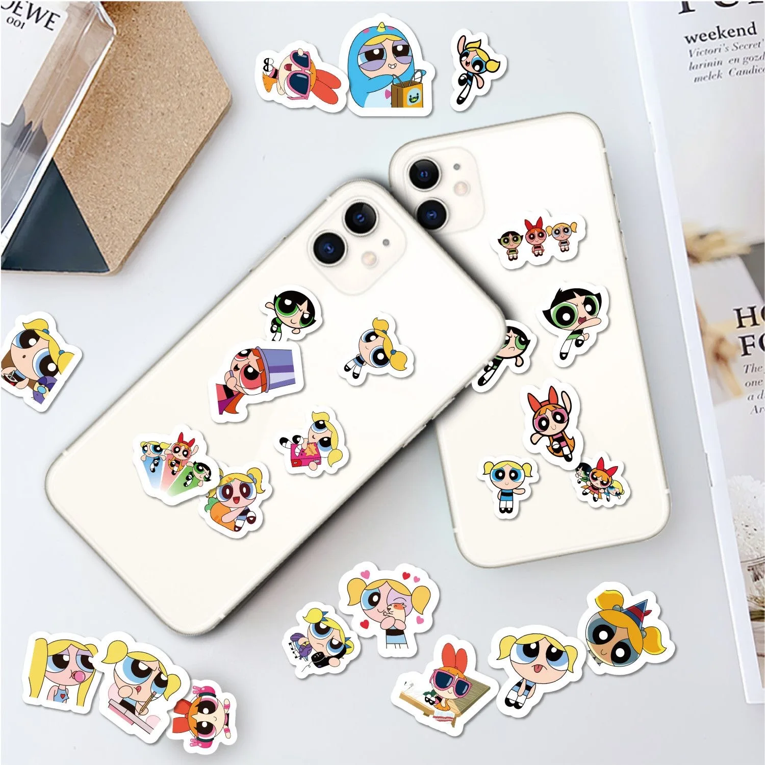 100 個パワーパフガールズステッカー漫画ビニール防水デカー - Kids Toys Bag のレビューと価格