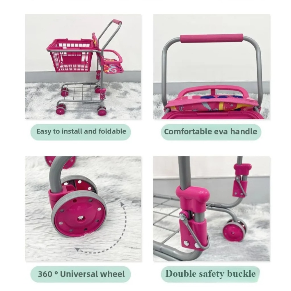 ベビードールショッピングカート 女の子 子供 幼児 ごっこ遊 - Kids Toys Basket のレビューと価格