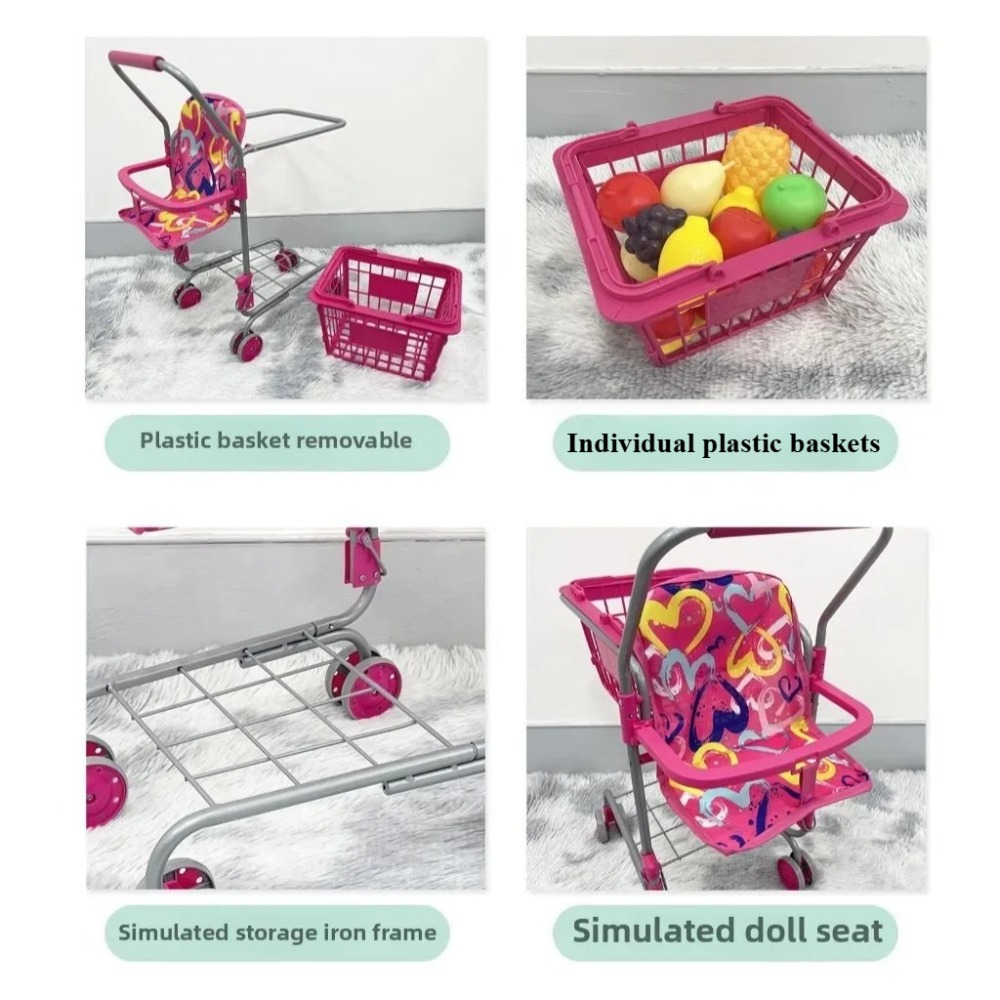 ベビードールショッピングカート 女の子 子供 幼児 ごっこ遊 - Kids Toys Basket のレビューと価格