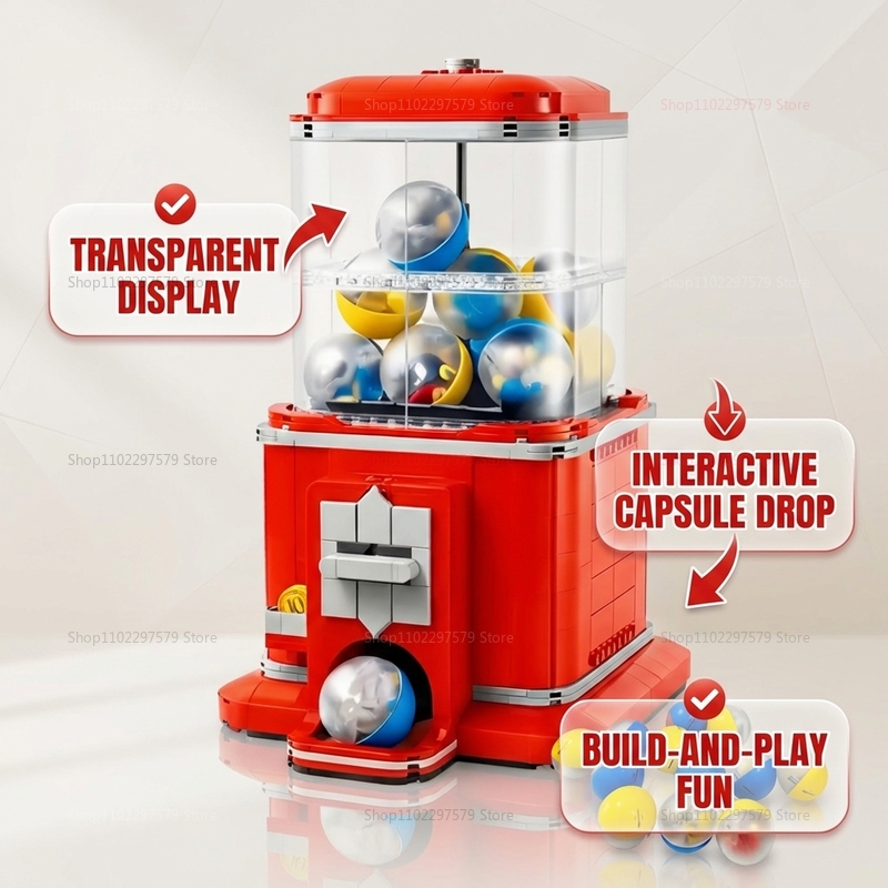1343ピースの自動販売機ビルディングブロックセット、DIY - Kids Toys Vending Machine のレビューと価格
