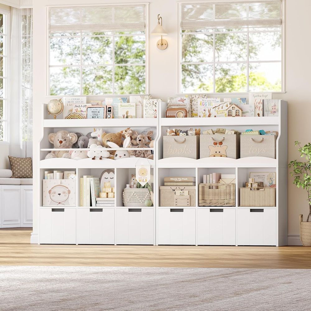 子供用おもちゃ収納オーガナイザー（本棚付き）、多機能本棚（3 - Kids Storage Toys のレビューと価格