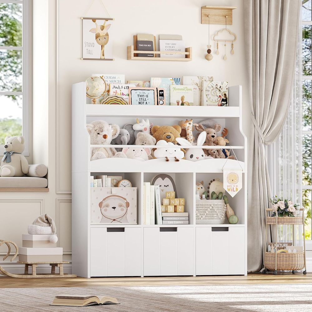 子供用おもちゃ収納オーガナイザー（本棚付き）、多機能本棚（3 - Kids Storage Toys のレビューと価格