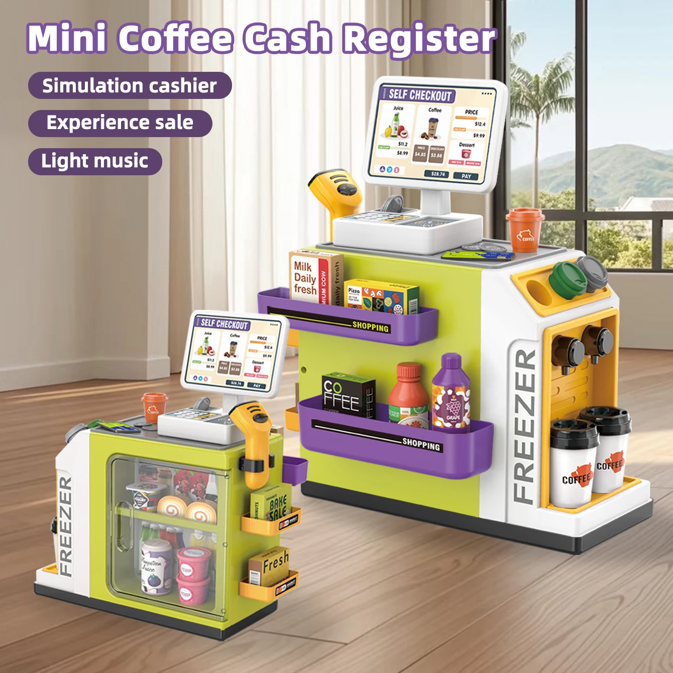 ミニスーパーマーケットレジシミュレーションショッピングチェッ - Toy Cash Register のレビューと価格