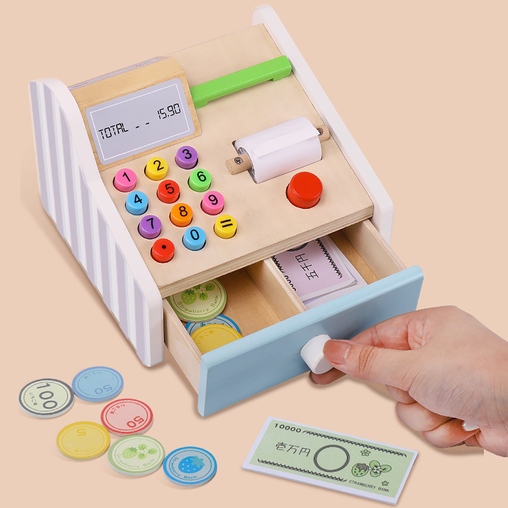 子供のための木製レジおもちゃ,ロールプレイングゲーム,子供の - Toy Cash Register のレビューと価格